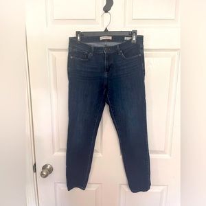 BANANA Republic Jean Skinny Ankle 28 Mid Rise Stretch Dark Blue